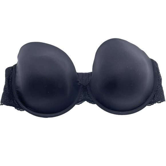 DKNY Black Modern Strapless Convertible Straps Lace Bra - Picture 2 of 10